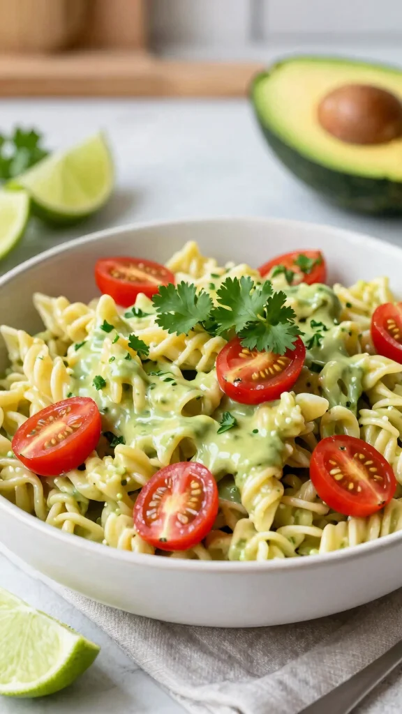 15 Cold Pasta Salad Recipes Perfect for Picnics, Potlucks, and Meal Prep - 10. Creamy Avocado Pasta Salad