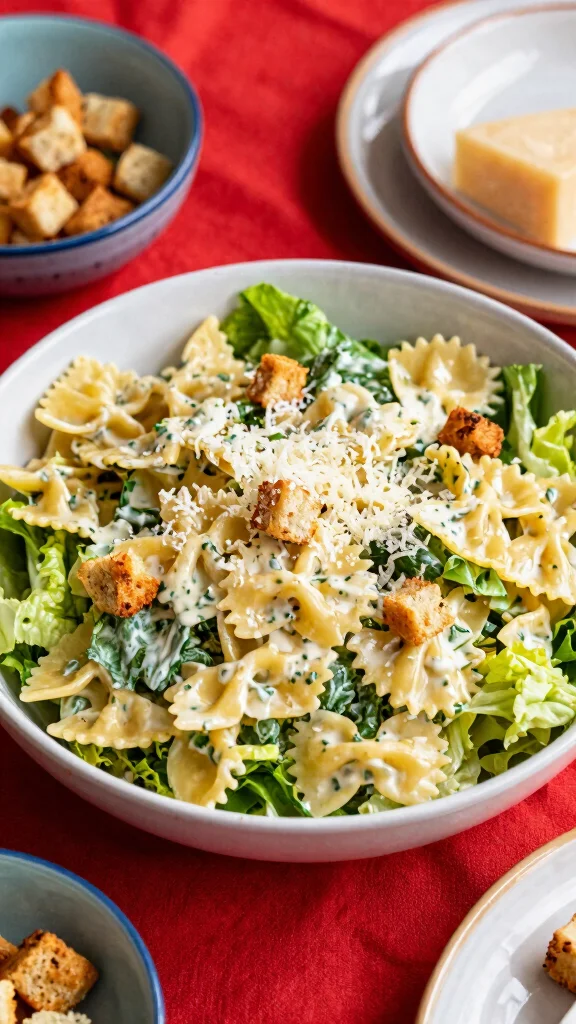 15 Cold Pasta Salad Recipes Perfect for Picnics, Potlucks, and Meal Prep - 14. Creamy Caesar Pasta Salad