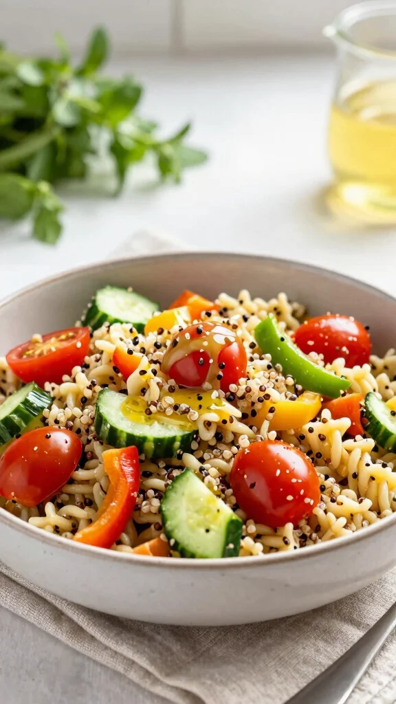 15 Cold Pasta Salad Recipes Perfect for Picnics, Potlucks, and Meal Prep - 9. Quinoa Pasta Salad