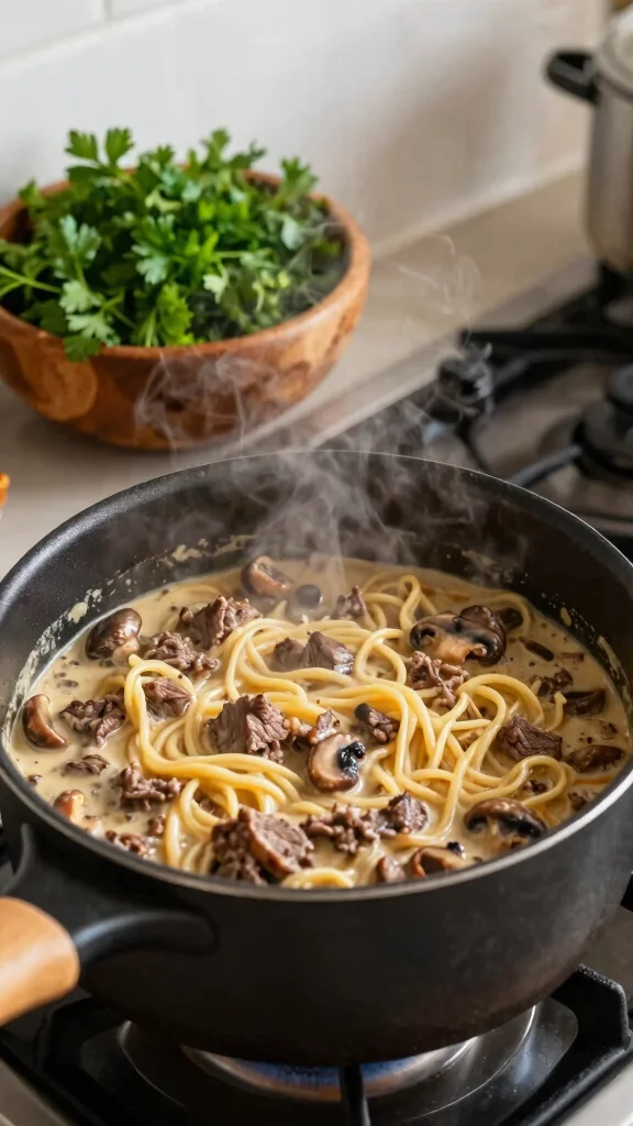 15 Easy Ground Beef Recipes for Dinner Your Family Will Ask For Again and Again - 2. One-Pot Beef Stroganoff