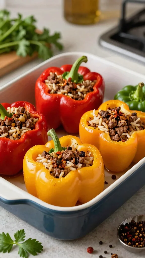 15 Easy Ground Beef Recipes for Dinner Your Family Will Ask For Again and Again - 5. Stuffed Bell Peppers