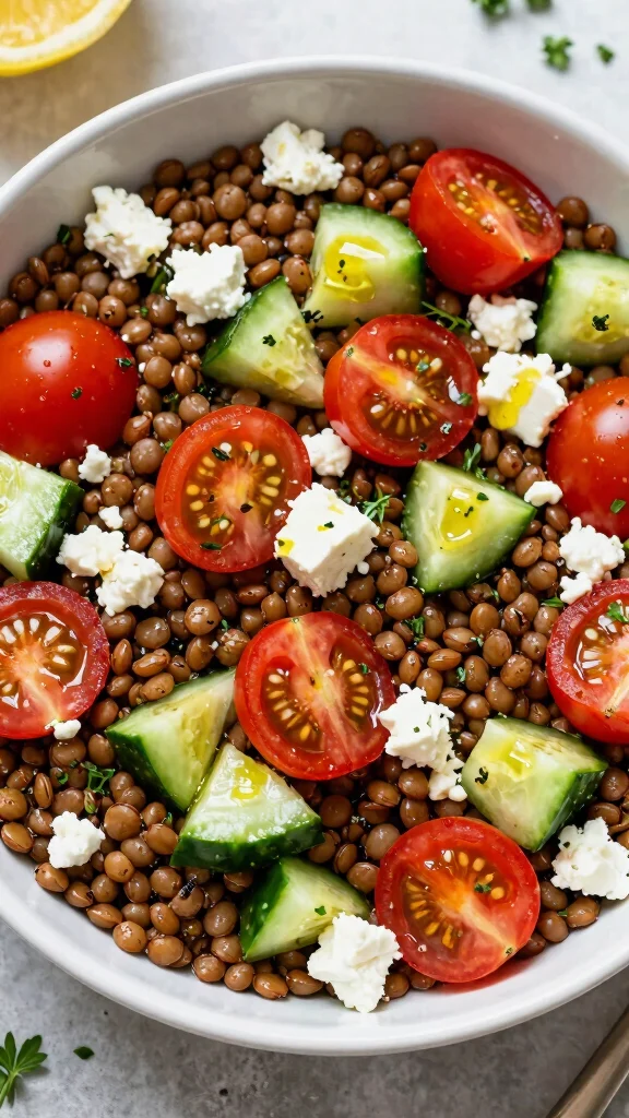 15 Salads for Dinner: Fresh, Filling Recipes That Eat Like a Full Meal - 9. Lentil & Feta Salad