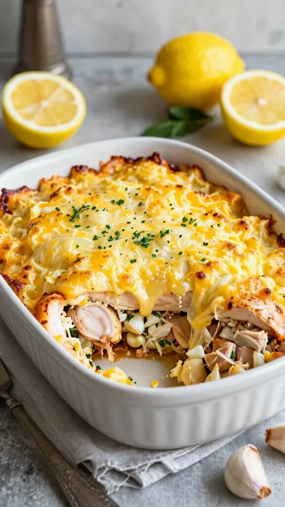 16 Cozy Chicken Casserole Recipes for Dinner That Practically Cook Themselves - 12. Lemon Garlic Chicken Casserole