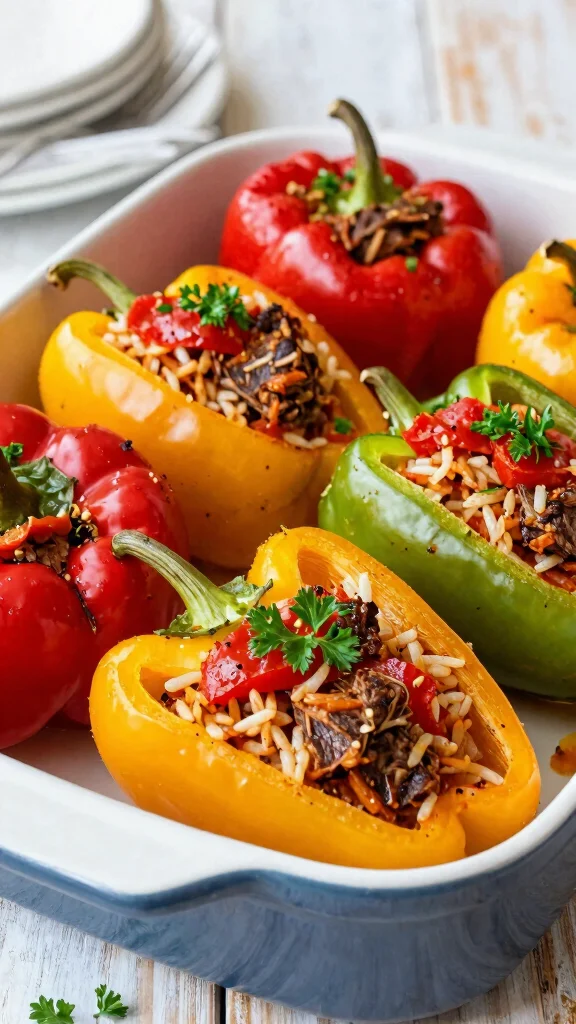 16 Ground Lamb Recipes Packed with Rich, Savory Mediterranean Flavor - 3. Spiced Lamb Stuffed Peppers