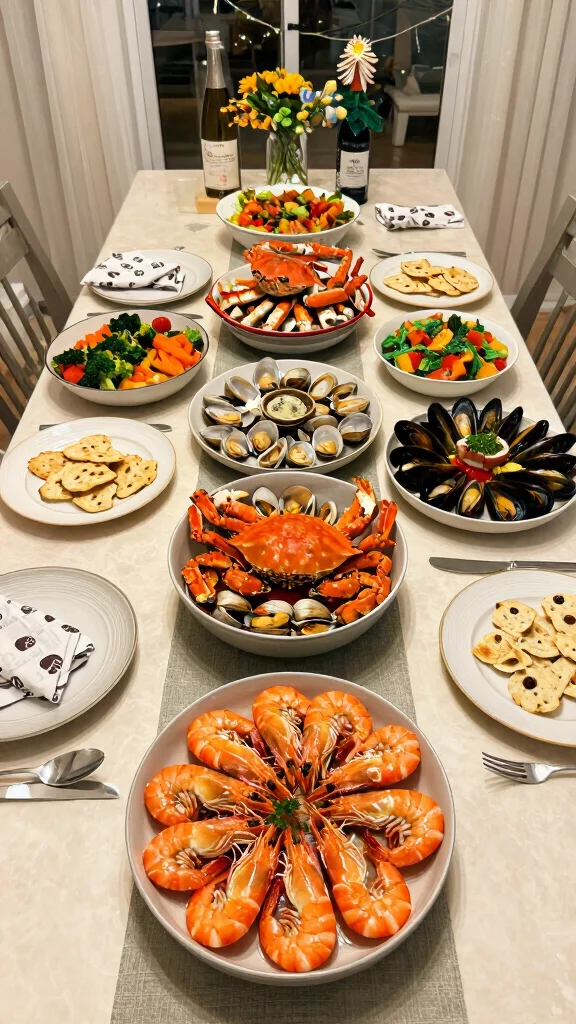 17 Aesthetic Seafood Boil Recipes & Stunning Serving Ideas for Your Next Feast - 12. Family-Style Seafood Feast