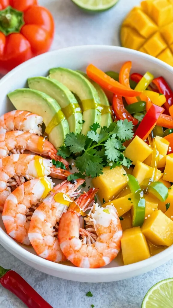 17 Aesthetic Seafood Boil Recipes & Stunning Serving Ideas for Your Next Feast - 14. Colorful Rainbow Seafood Bowl