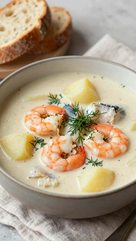 17 Aesthetic Seafood Boil Recipes & Stunning Serving Ideas for Your Next Feast - 16. Comforting Seafood Chowder