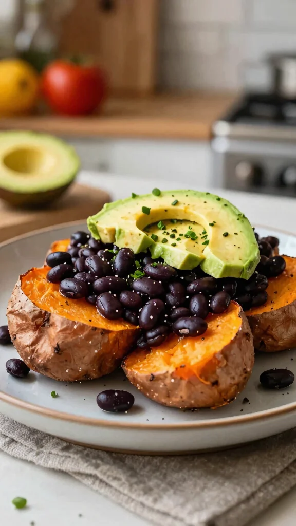 17 Fast, Easy Dinner Recipes for Family Nights (Ready in 30 Minutes or Less) - 16. Baked Sweet Potatoes with Black Beans