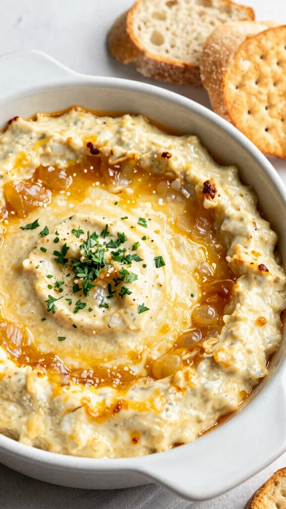 17 Hot Dip Recipes That Will Be the First Thing Gone at Every Party - 12. Caramelized Onion and Cheese Dip
