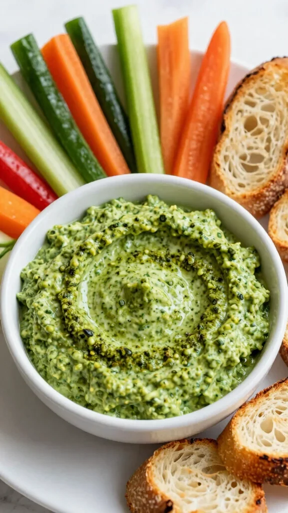 17 Hot Dip Recipes That Will Be the First Thing Gone at Every Party - 5. Pesto Cream Cheese Dip