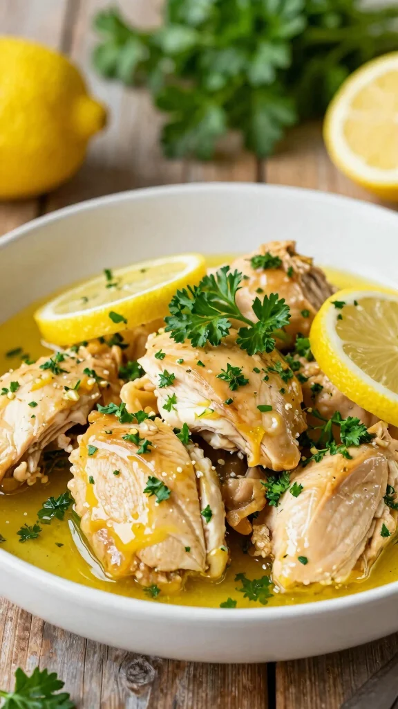 18 Healthy Crock Pot Meals You Can Set, Forget and Feel Great About - 1. Zesty Lemon Garlic Chicken