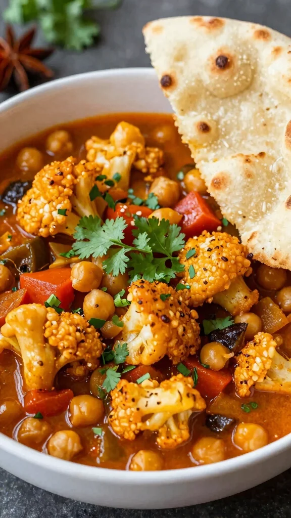 18 Healthy Crock Pot Meals You Can Set, Forget and Feel Great About - 9. Curried Cauliflower and Chickpea Stew