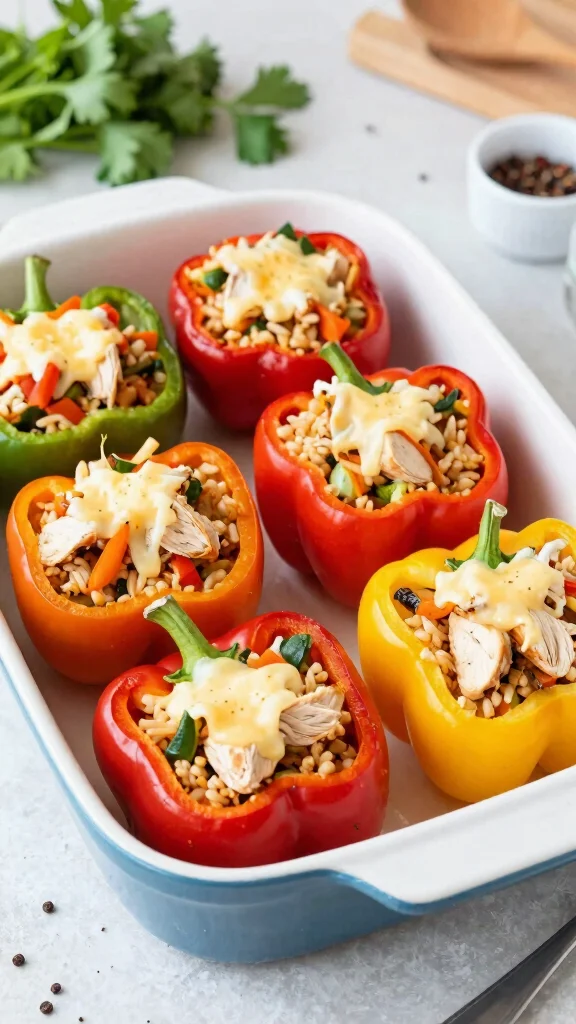 19 Chicken Breast Recipes for Dinner That Are Anything but Boring - 14. Stuffed Bell Peppers with Chicken and Rice