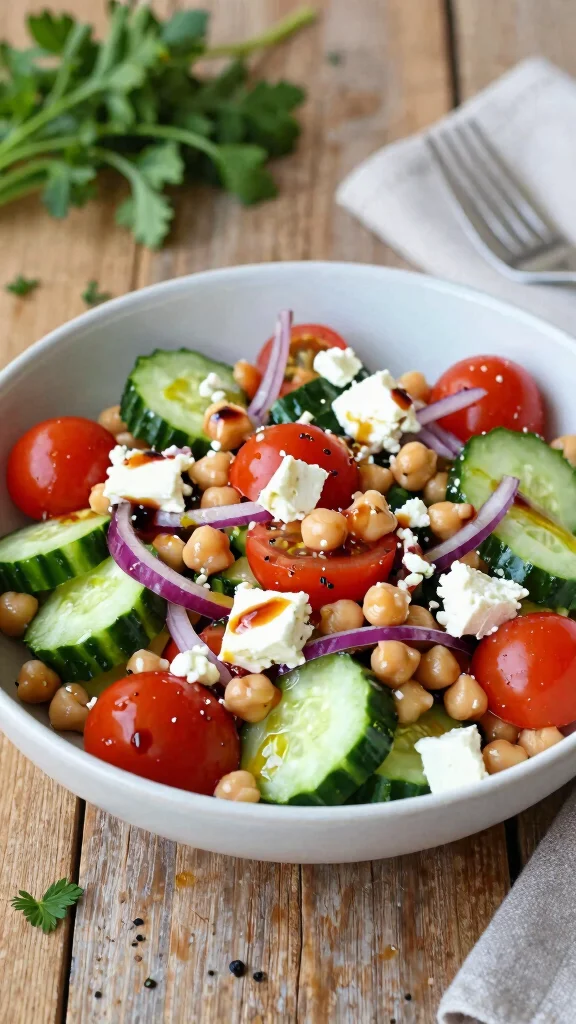 19 Easy Salad Recipes You’ll Crave Every Day (Not Just as a Side) - 7. Greek Chickpea Salad