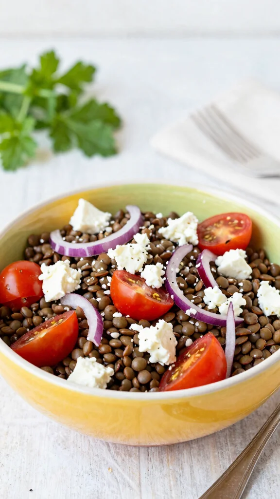 19 Healthy Salad Recipes That Are Fresh, Colorful and Actually Satisfying - 17. Lentil Salad with Feta
