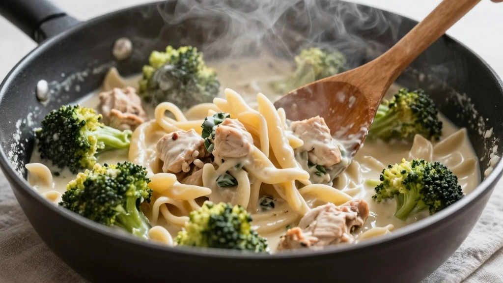 Chicken and Broccoli Pasta: Creamy 30-Minute Dinner in One Pan - Step 8: Combine Ingredients