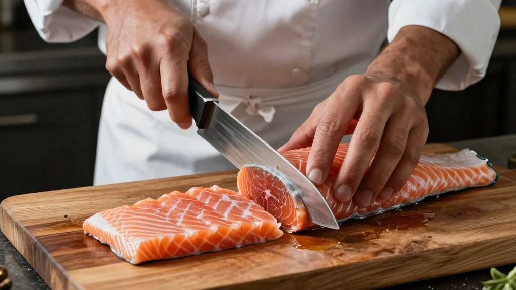 Honey Glazed Salmon Bites: Sticky, Crispy, Bite-Sized Perfection - Step 2: Cut the Salmon