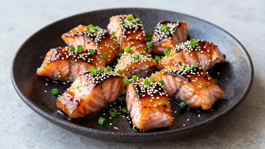 Honey Glazed Salmon Bites: Sticky, Crispy, Bite-Sized Perfection - Step 8: Garnish and Serve
