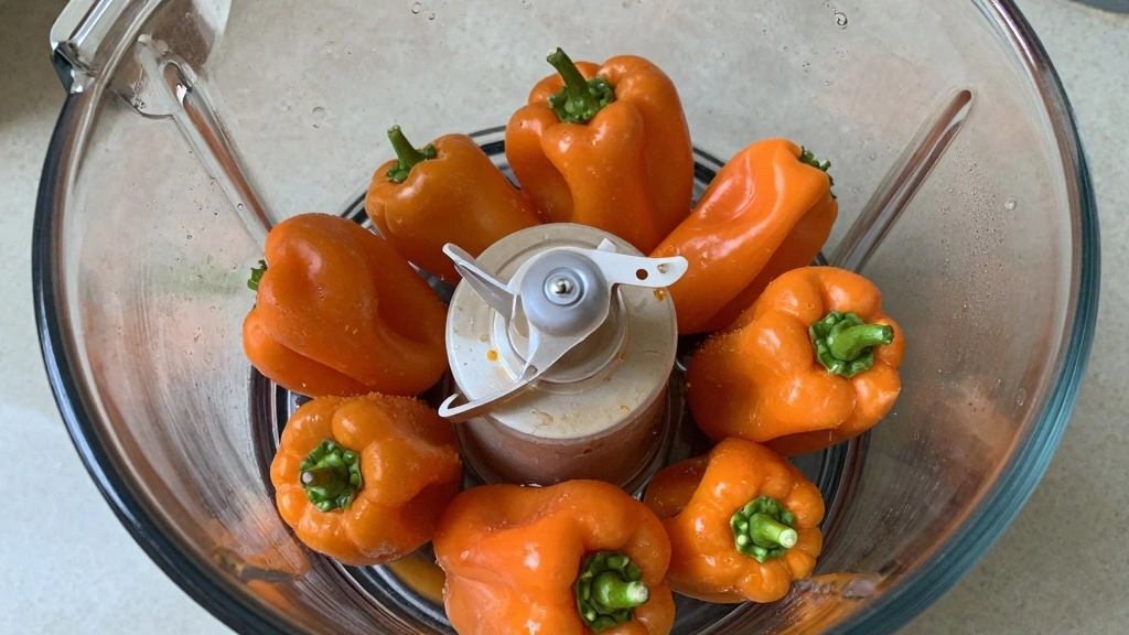 Rasta Pasta Recipe: Creamy, Spicy Caribbean-Inspired Comfort Food - Step 3: Blend Scotch Bonnet Peppers