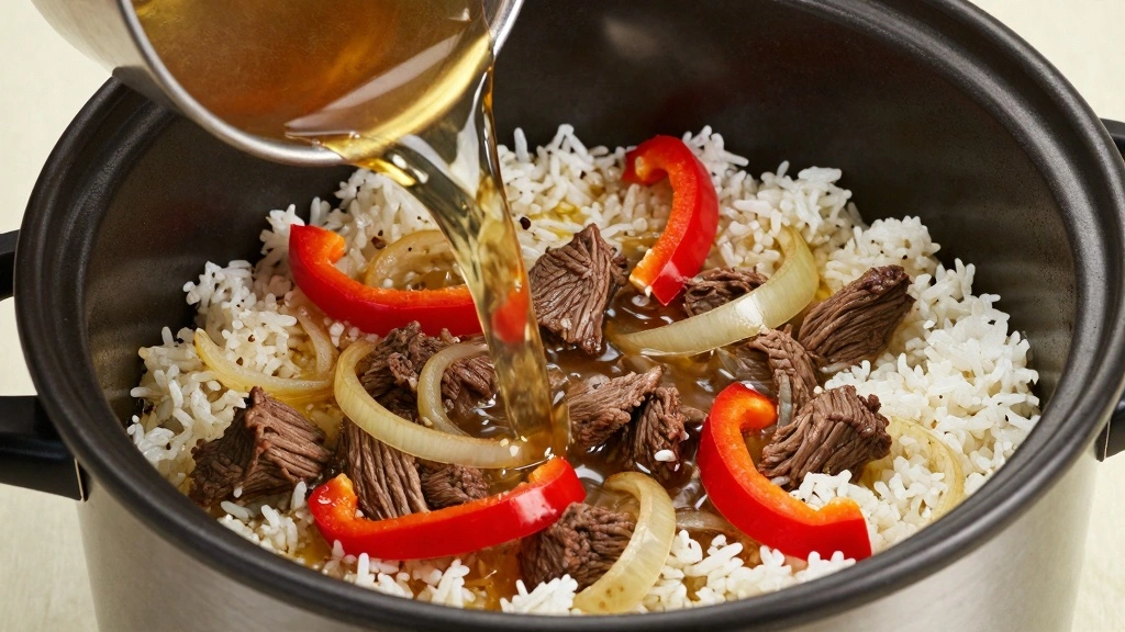 Stuffed Pepper Soup (Crockpot): All the Flavor, None of the Fuss - Step 4: Layer Ingredients in Crockpot