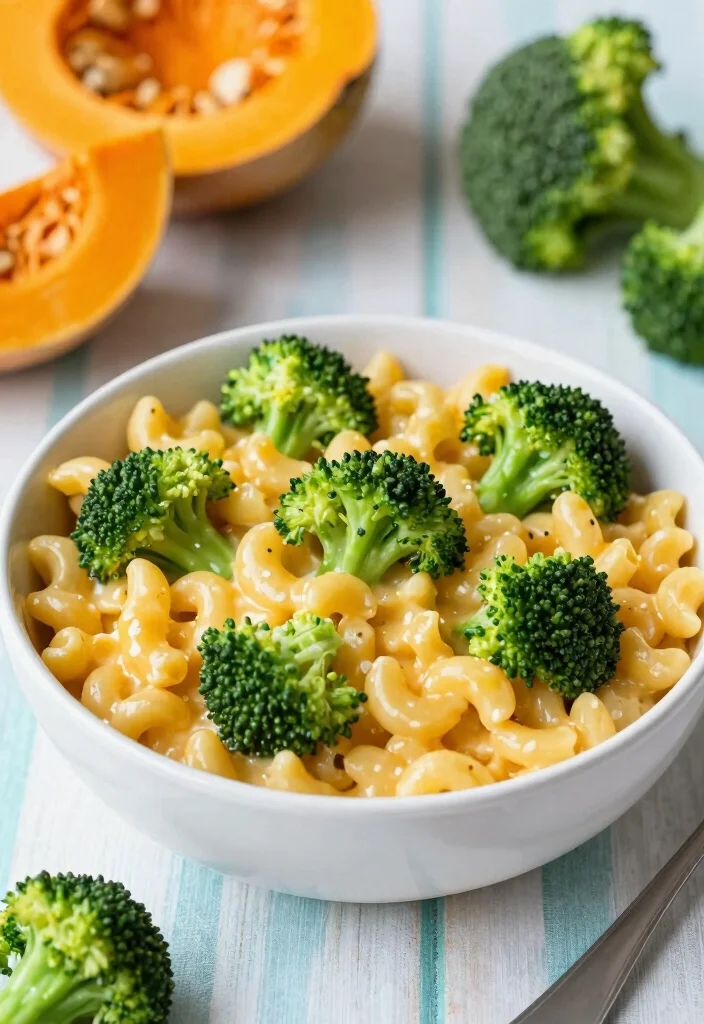 17 Butternut Squash Mac and Cheese Variations - 10. Butternut Squash Mac and Cheese with Broccoli 1