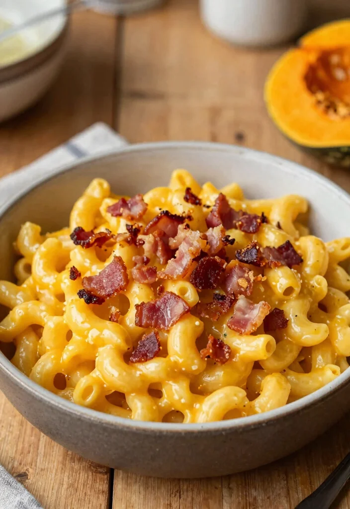 17 Butternut Squash Mac and Cheese Variations - 5. Butternut Squash Mac and Cheese with Bacon 1