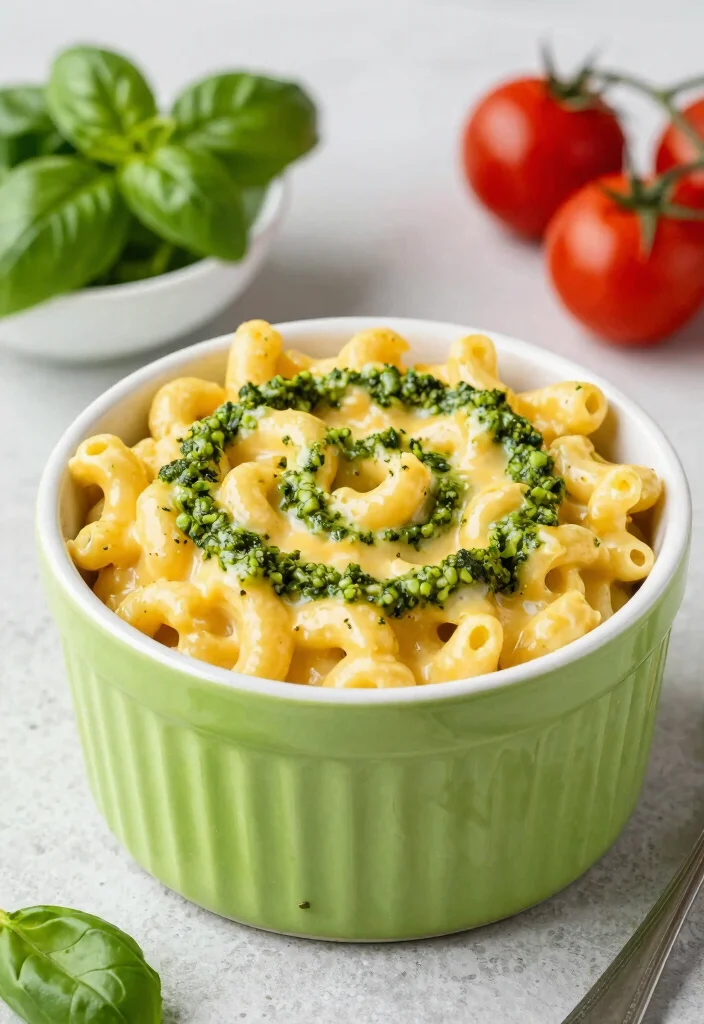 17 Cup Mac and Cheese Recipes for One - 7. Pesto Mac and Cheese 1