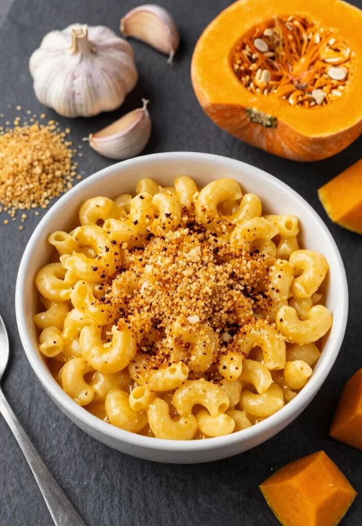 17 Vegan Butternut Squash Mac and Cheese Recipes for Family Comfort - Vegan Butternut Squash Mac and Cheese with Garlic Breadcrumbs 1