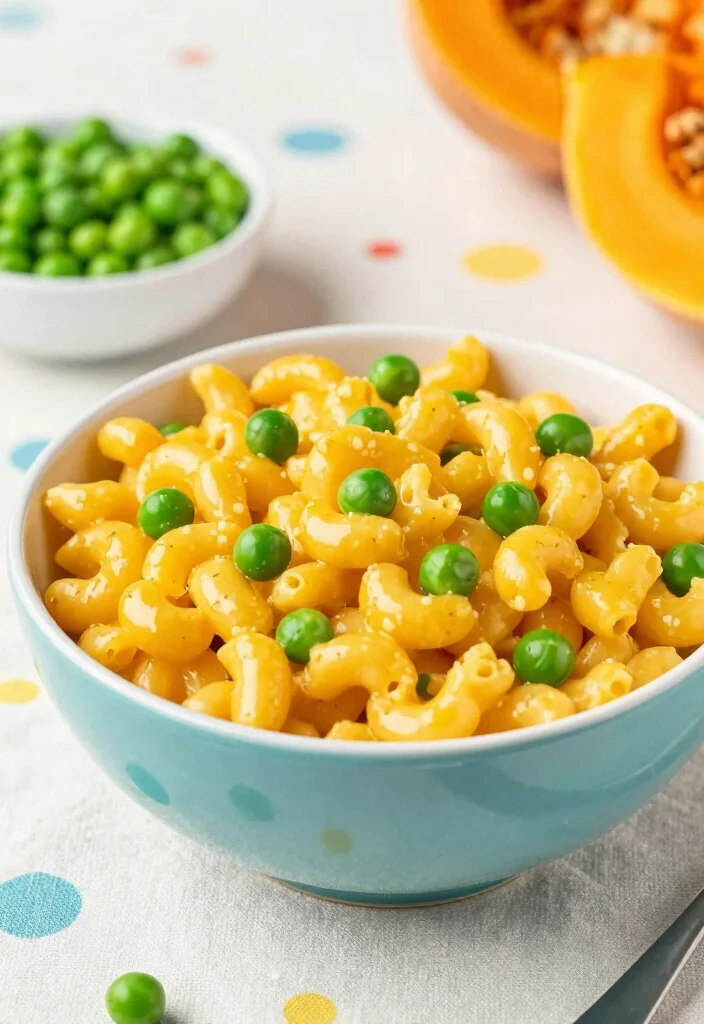 17 Vegan Butternut Squash Mac and Cheese Recipes for Family Comfort - Vegan Butternut Squash Mac and Cheese with Peas 1
