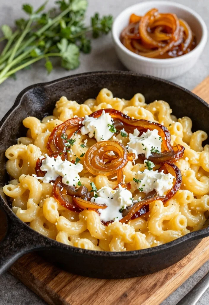 17 White Cheese Mac and Cheese Twists to Elevate Your Comfort Food Game - 10. Mac and Cheese with Goat Cheese and Caramelized Onions 1