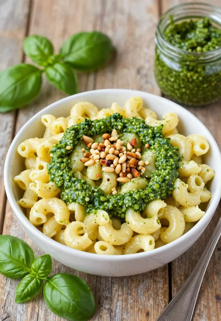 17 White Cheese Mac and Cheese Twists to Elevate Your Comfort Food Game - 8. Pesto White Cheese Mac and Cheese 1