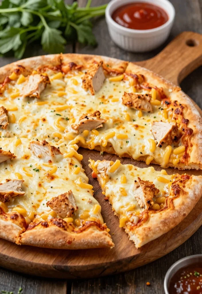 18 Buffalo Chicken Dip Mac and Cheese Ideas for Game Day - 9. Buffalo Chicken Mac and Cheese Pizza 1