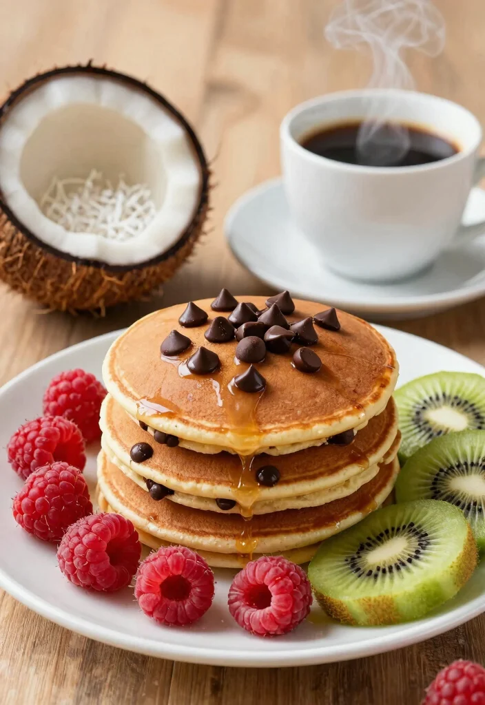 18 Dairy Free Pancake Recipes That Are Light, Fluffy, and Delicious - 4. Chocolate Chip Coconut Pancakes 1