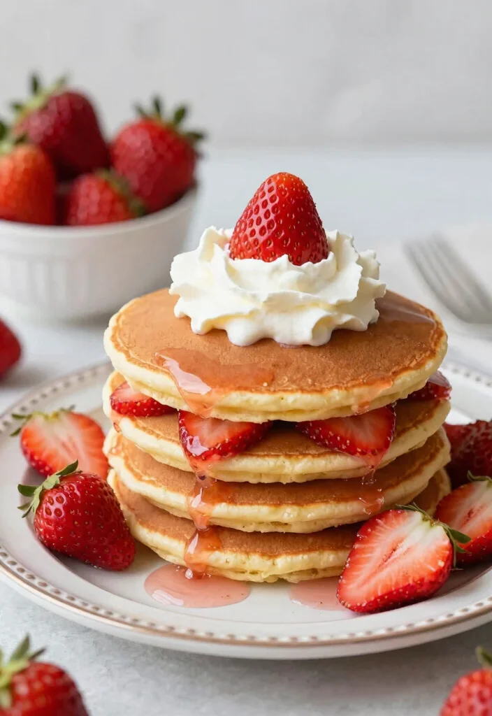 18 Easy Pancake Mix Recipes You Can Make at Home Anytime - 13. Strawberry Shortcake Pancakes 1