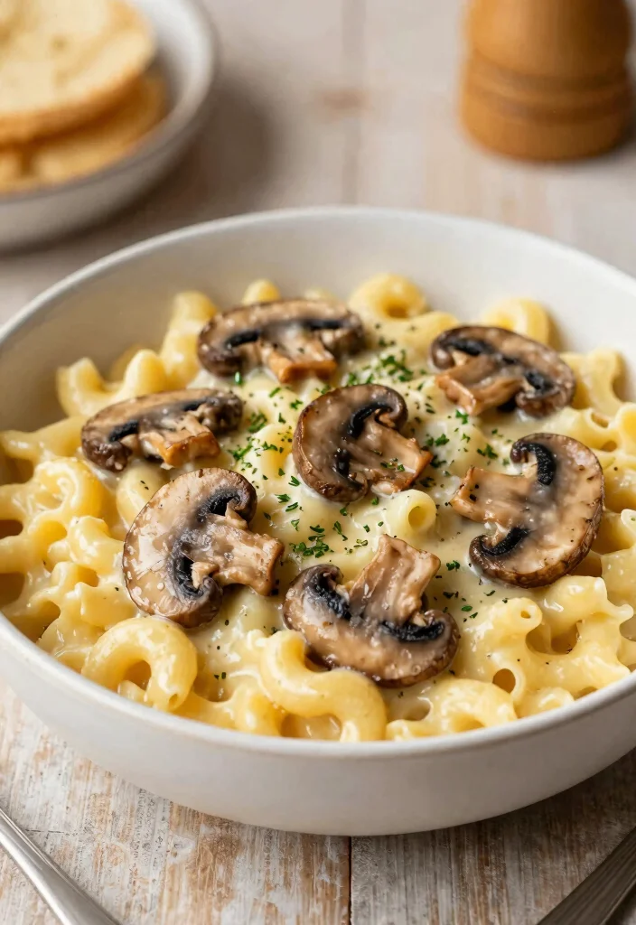 18 Healthy Mac and Cheese Recipes Under 400 Calories - 11. Mushroom Mac and Cheese 1