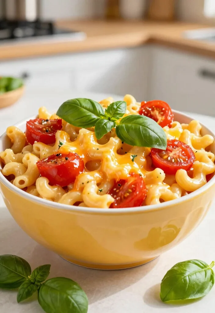 18 Healthy Mac and Cheese Recipes Under 400 Calories - 6. Tomato Basil Mac and Cheese 1