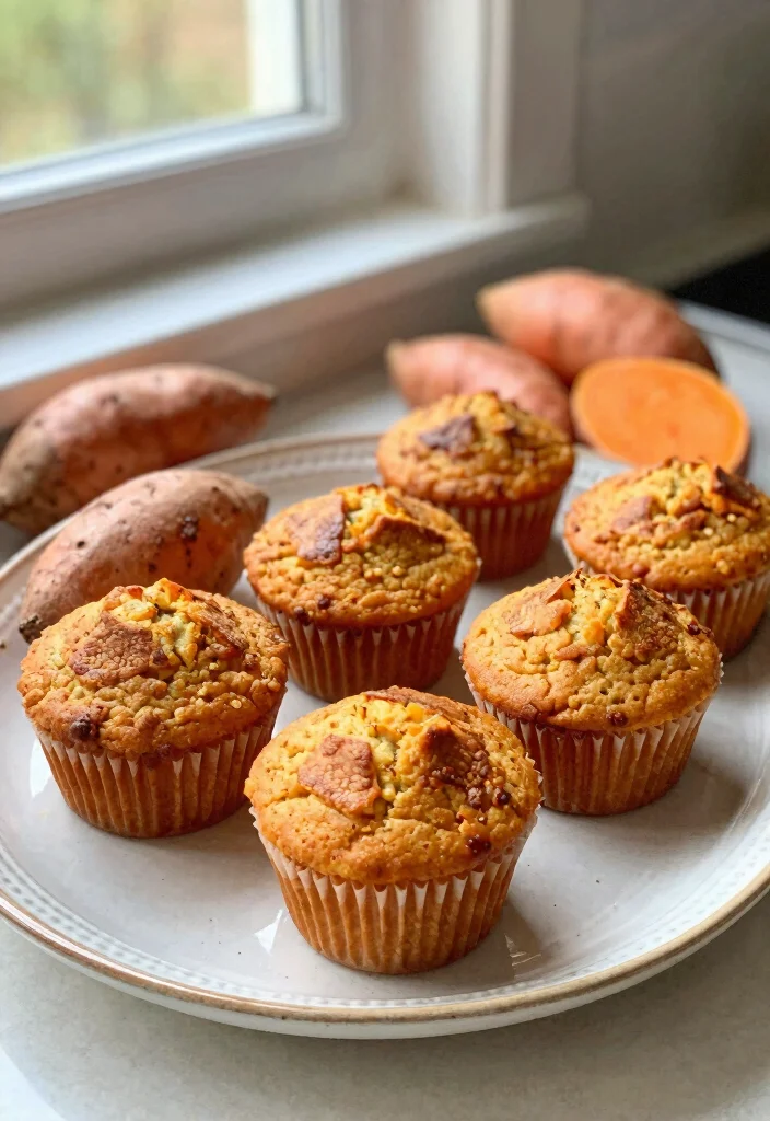 18 High Protein Pancake Muffins for Healthy Grab and Go Snacks - 13. Sweet Potato Protein Pancake Muffins 1
