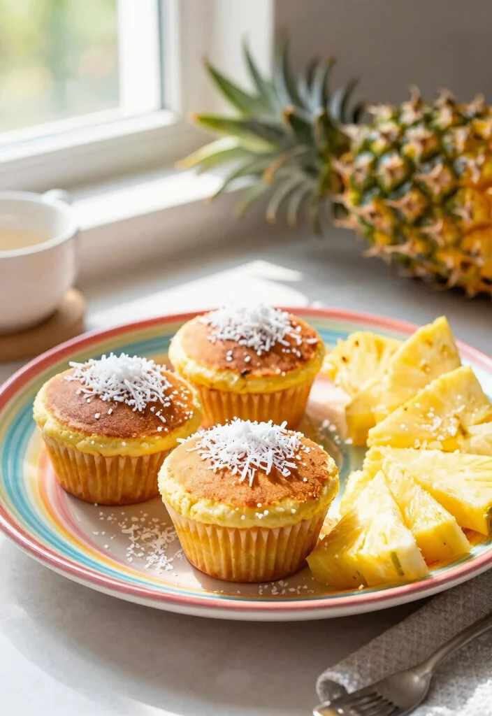 18 High Protein Pancake Muffins for Healthy Grab and Go Snacks - 16. Tropical Coconut Protein Pancake Muffins 1