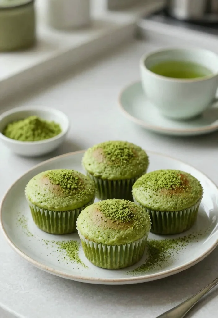 18 High Protein Pancake Muffins for Healthy Grab and Go Snacks - 9. Matcha Green Tea Protein Pancake Muffins 1
