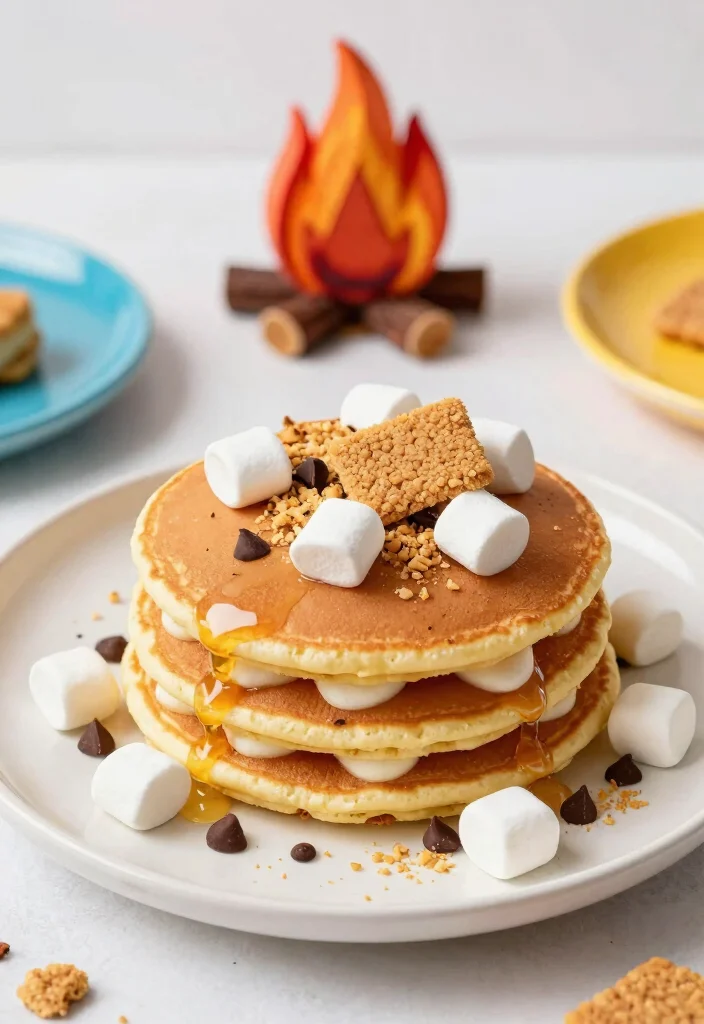 18 Pancake Breakfast Sandwich Recipes for Busy Mornings - 16. S'mores Pancake Sandwich 1