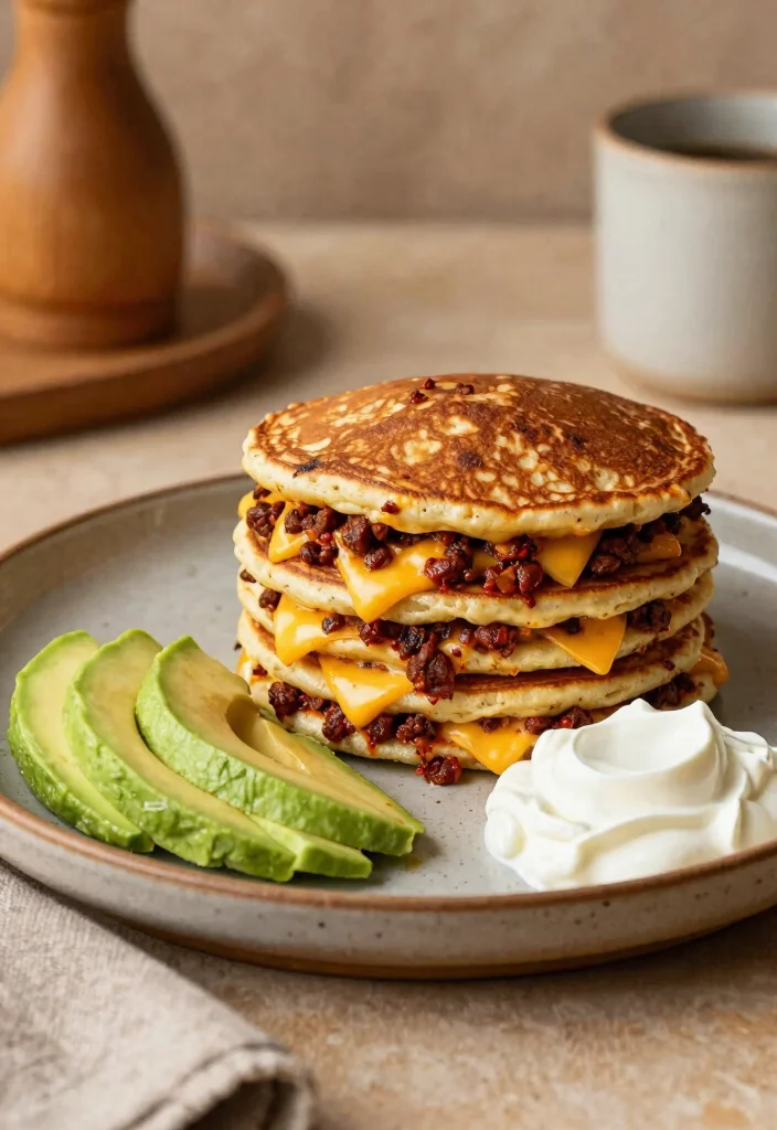 18 Pancake Breakfast Sandwich Recipes for Busy Mornings - 17. Chili Cheese Pancake Sandwich 1