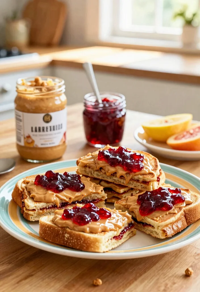 18 Pancake Breakfast Sandwich Recipes for Busy Mornings - 3. Peanut Butter and Jelly Pancake Sandwich 1