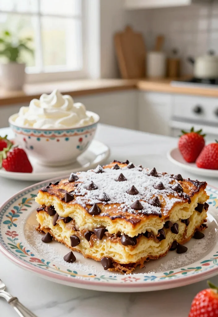 18 Pancake Casserole Breakfast Recipes for Easy Family Mornings - 2. Chocolate Chip Pancake Casserole 1