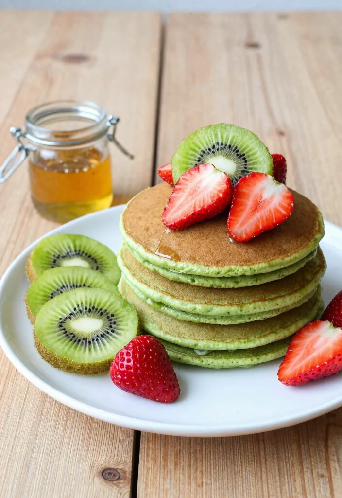 18 Pancake Recipes Without Milk for Dairy Free Mornings - 10. Matcha Green Tea Pancakes 1