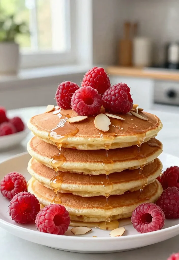18 Pancake Recipes for Two for Easy Cozy Breakfasts - 11. Raspberry Almond Pancakes 1