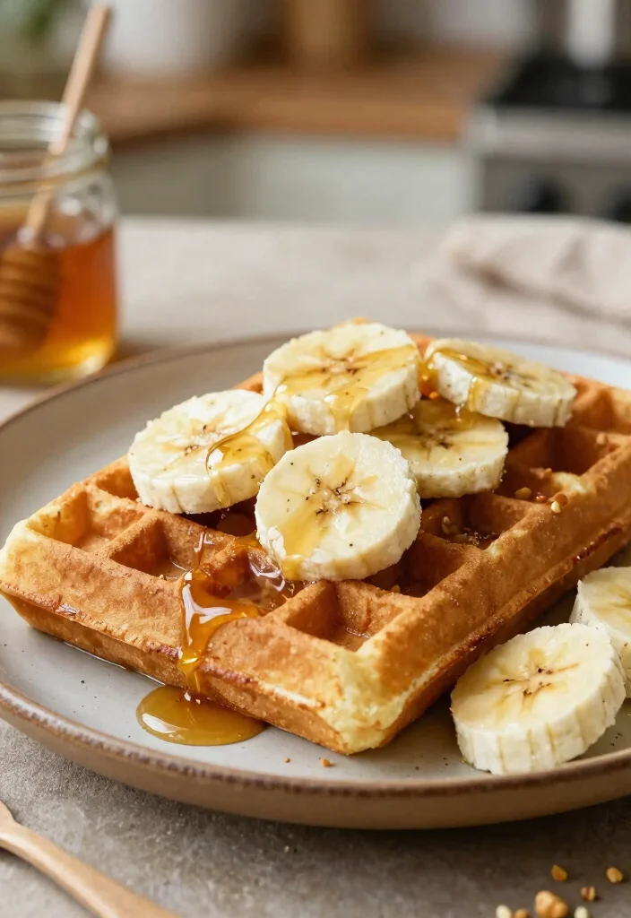 18 Pancake and Waffle Mix Recipes for Soft, Crispy Results - 12. Peanut Butter Banana Waffles 1