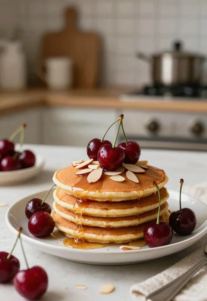 18 Small Batch Pancake Recipes Perfect for Fresh Homemade Pancakes - 14. Cherry Almond Pancakes 1