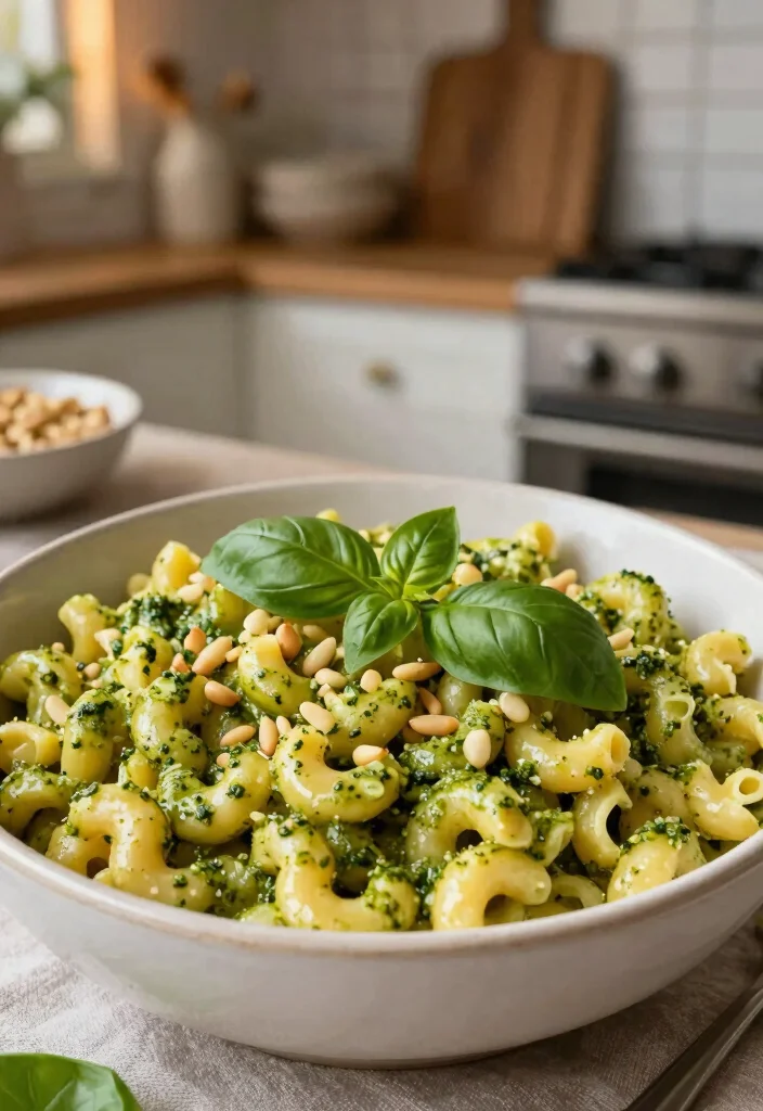 18 Smoked Gouda Mac and Cheese Variations to Try - 13. Pesto Smoked Gouda Mac and Cheese 1