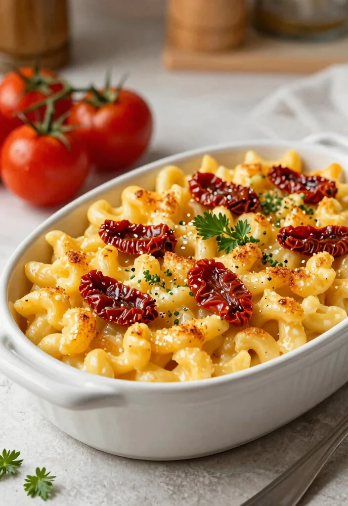 18 Vegan Baked Mac and Cheese Ideas - 12. Vegan Mac and Cheese with Sun-Dried Tomatoes 1