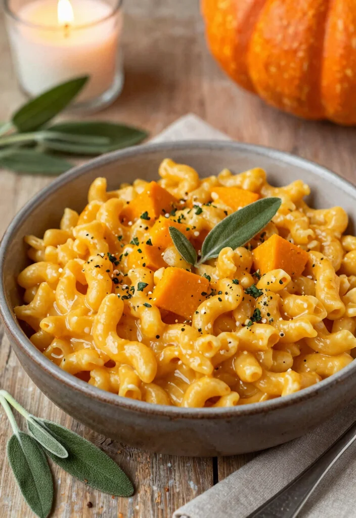 18 Vegan Baked Mac and Cheese Ideas - 15. Vegan Mac and Cheese with Pumpkin and Sage 1